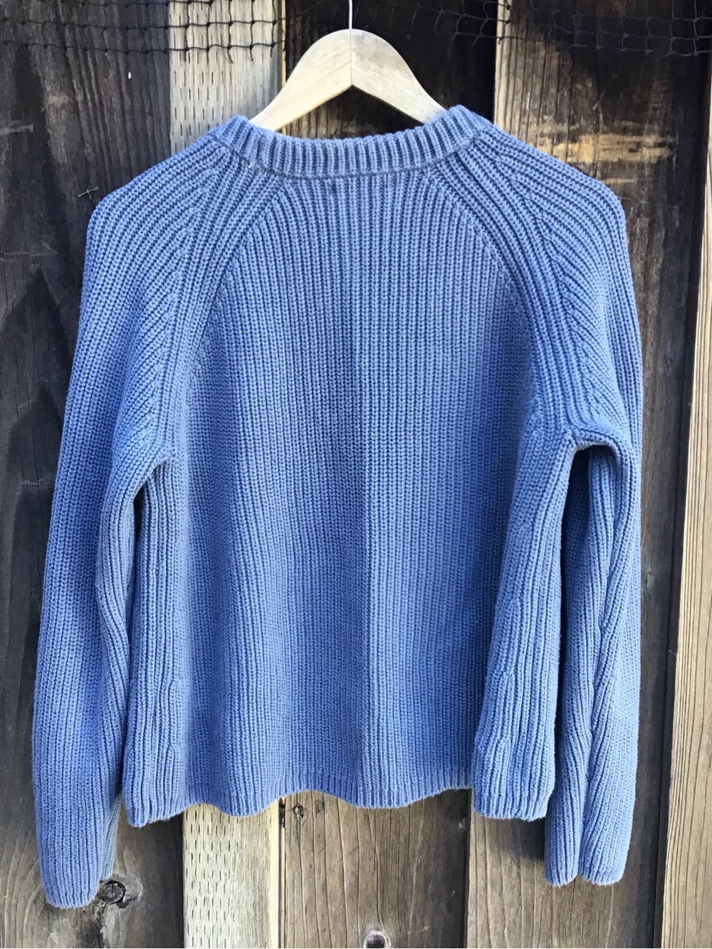 Quince Organic Cotton Fisherman Crew Sweater Blue Womens Large Knit - Picture 6 of 6